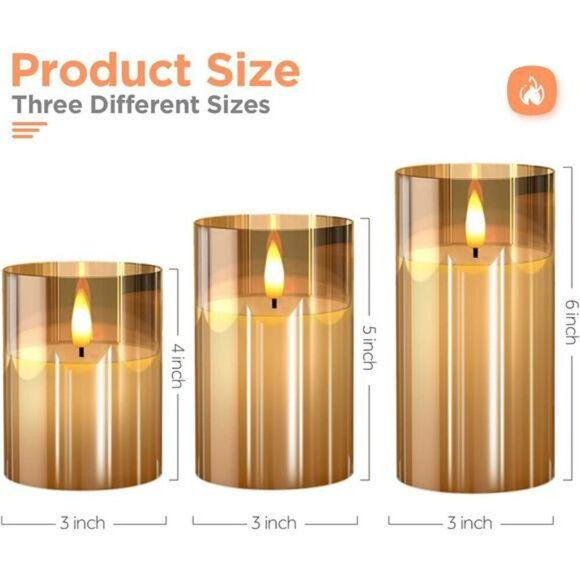 Flameless LED candles with remote timer real wax battery flicker light decor - Picture 3 of 7